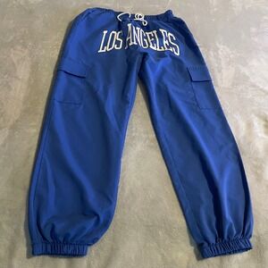 Romwe Los Angeles Blue Cargo Jogger Pants Mens Large Elastic Waist Drawstring